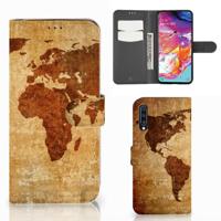Samsung Galaxy A70 | Flip Cover | Wereldkaart