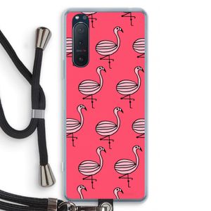 Flamingo: Sony Xperia 5 II Transparant Hoesje met koord