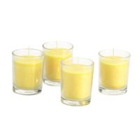 Kaars in glas, 4-dlg. set, geel Maat: Ø 5,5 × h 6,5 cm - thumbnail