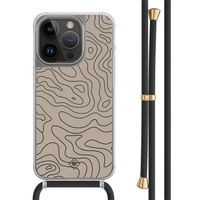 iPhone 13 Pro hoesje met zwart koord - Abstract lines