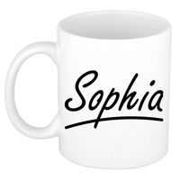 Sophia voornaam kado beker / mok sierlijke letters - gepersonaliseerde mok met naam - Naam mokken - thumbnail