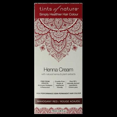 Tints Of Nature Henna cream mahogany red semi permanent 70 Milliliter