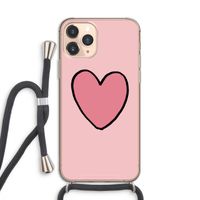 Hartje: iPhone 11 Pro Transparant Hoesje met koord