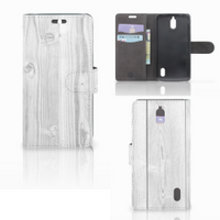 Huawei Y625 Book Style Case White Wood - thumbnail