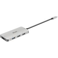 club3D CSV-1547 USB-C (USB 3.2 Gen 2) multiport hub 4 poorten Zwart, Zilver - thumbnail