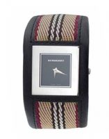 Horlogeband Burberry BU4004 Leder Zwart 30mm
