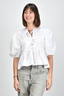 Ganni blouse F7364 bright white