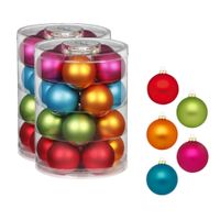 40x stuks glazen kerstballen gekleurd mix 6 cm glans en mat - thumbnail