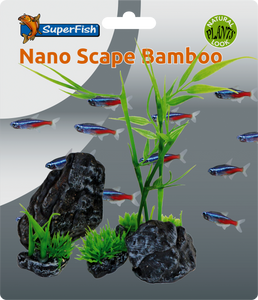 Superfish Nano Scape Bamboo Set - Aquariumdecoratie 5-delig, Aziatische Stijl, Duurzaam