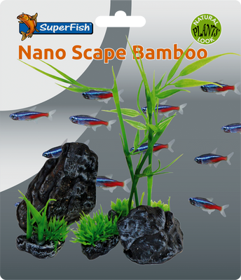 Superfish Nano Scape Bamboo Set - Aquariumdecoratie 5-delig, Aziatische Stijl, Duurzaam