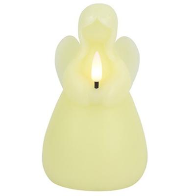 Countryfield LED kaars engel - creme wit - H14,5 cm - wax kaars op batterijen - kerst thema