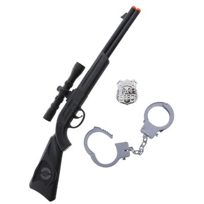 Verkleed geweer en accessoires set - politie agent - 3-delig - kinderen - Carnaval - wapen