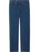 Gucci jean droit à bandes contrastantes - Bleu