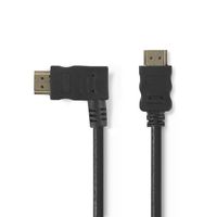 High Speed HDMI-kabel met Ethernet | HDMI-connector - HDMI-connector links haaks | 1,5 m | Zwart
