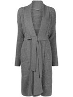 N.Peal cardigan mi-long à taille nouée - Gris