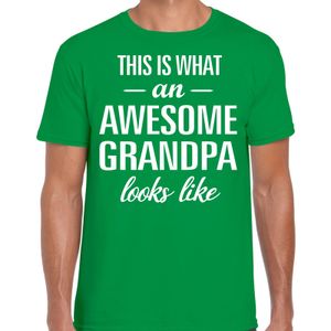 Awesome Grandpa / opa cadeau t-shirt groen heren - Vaderdag 2XL  -