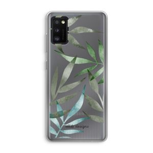 Tropical watercolor leaves: Samsung Galaxy A41 Transparant Hoesje
