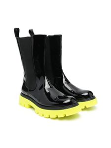 Balmain Kids bottines colour block à design verni - Noir