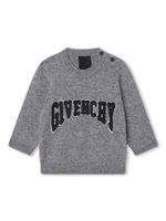 Givenchy Kids pull en cachemire mélangé à logo brodé - Gris