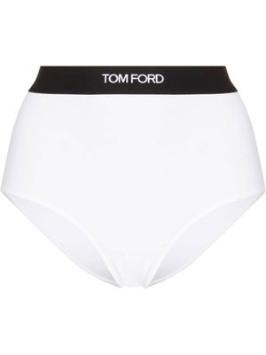 TOM FORD culotte à taille à logo - Blanc