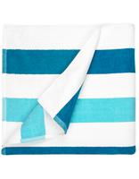 The One Towelling TH1090 Beach Towel Stripe - Petrol/Mint/White - 90 x 190 cm - thumbnail