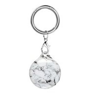 AirTag case marble series - sleutelhanger met ring - wit