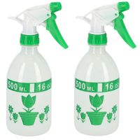 2x stuks waterverstuiver/plantenspuit transparant 500 ml - thumbnail