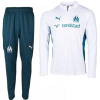 PUMA Olympique Marseille Trainingspak 1/4-Zip 2024-2025 Wit Donkerblauw - thumbnail