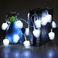 20 LEDs zonne-aangedreven Pine Cone outdoor energiebesparing vakantie bruiloft decoratie tekenreeks lichte tuin landschap lamp (wit licht)