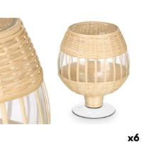 Kaarshouder Gift Decor SG-30540 SG-30540 Transparant Natuurlijk Glas Rotan 18 x 22 x 18 cm (6 Stuks)