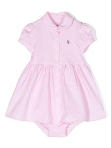 Ralph Lauren Kids robe à col claudine - Rose