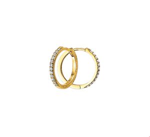 Oorringen geelgoud-zirconia 1,5 x 17 mm