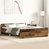 Bedframe zonder matras bewerkt 120x190 cm bewerkt hout oud