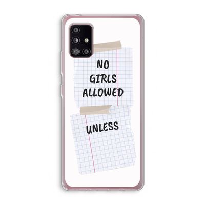 No Girls Allowed Unless: Samsung Galaxy A51 5G Transparant Hoesje