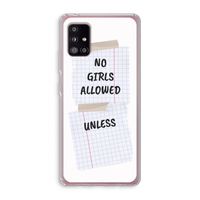 No Girls Allowed Unless: Samsung Galaxy A51 5G Transparant Hoesje