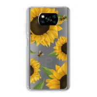 Sunflower and bees: Xiaomi Poco X3 Pro Transparant Hoesje
