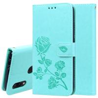 Rose reliëf horizontale Flip PU lederen draagtas voor Xiaomi Redmi 7 met houder & kaartsleuven & portemonnee (groen)