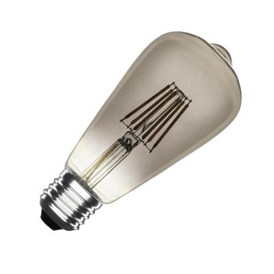 ST64 E27 5.5W smokey big lemon LED lamp (dimbaar)