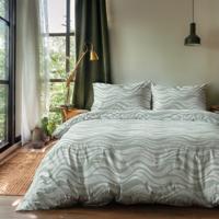 Dekbedovertrek Green Waves - Eenpersoons (140x200 cm) - Groen Microvezel - Dessin: Natuur - Zydante - Dekbed-Discounter.nl