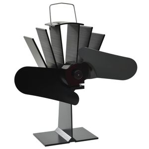 VidaXL Kachelventilator met 2 vinnen zwart