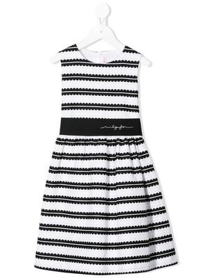 Il Gufo robe à rayures en jacquard - Noir