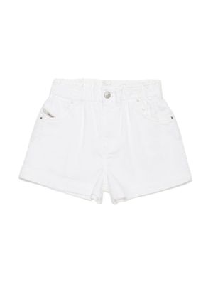 Diesel Kids Spijkershorts met logo - Wit Diesel Kids Spijkershorts met logo - Wit