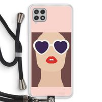 Red lips: Samsung Galaxy A22 4G Transparant Hoesje met koord