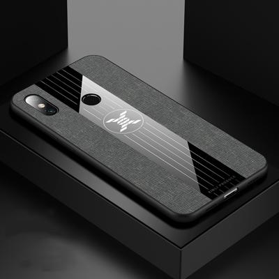 Voor Xiaomi mi Max 3 XINLI stiksels doek textuur schokbestendige TPU beschermhoes (grijs)