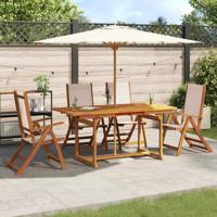 5-delige Tuinset massief acaciahout en textileen