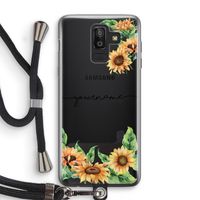 Zonnebloemen: Samsung Galaxy J8 (2018) Transparant Hoesje met koord