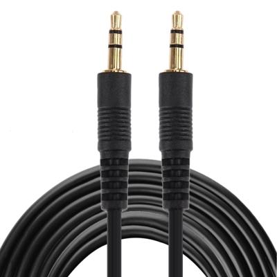 AUX kabel 3.5mm mannelijke Mini Plug Stereo-audiokabel lengte: 5m (zwart + goud vergulde Connector)