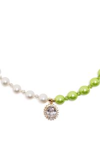 A Sinner in Pearls collier à perles bicolores - Vert