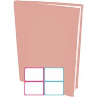 Rekbare boekenkaften A4 - Lichtroze - 6 stuks inclusief kleur labels
