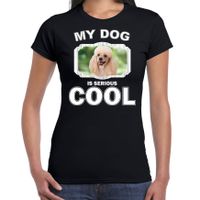 Poedel honden t-shirt my dog is serious cool zwart voor dames